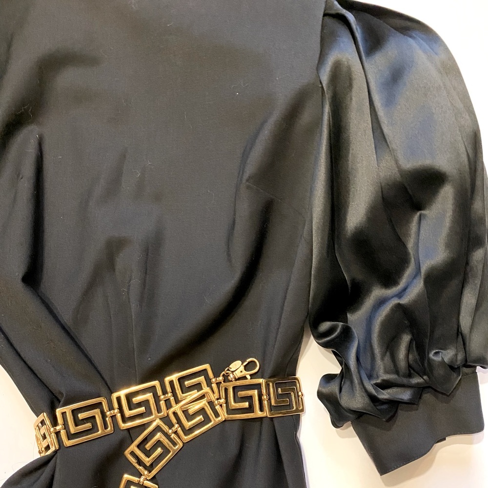 BEBE- Black, pretty, and puff sleeved dress
